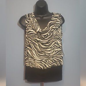 💜$5💜NWT HAYLEY MATTHEWS Zebra Print Blouse- Size Small